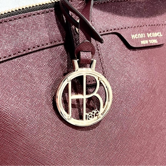 Henri Bendel NWOT Saffiano Leather Satchel & Crossbody - Burgundy + Dust Bag - Picture 11 of 17